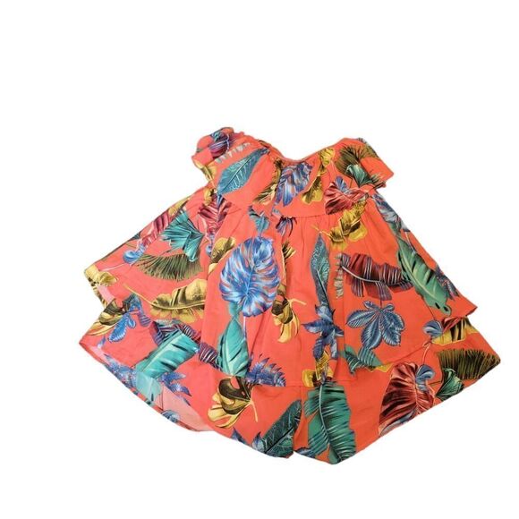 Fashion Nova Tube Top Tropical Paradise Passion Romper Orange Floral Flounce 1X - Picture 5 of 10
